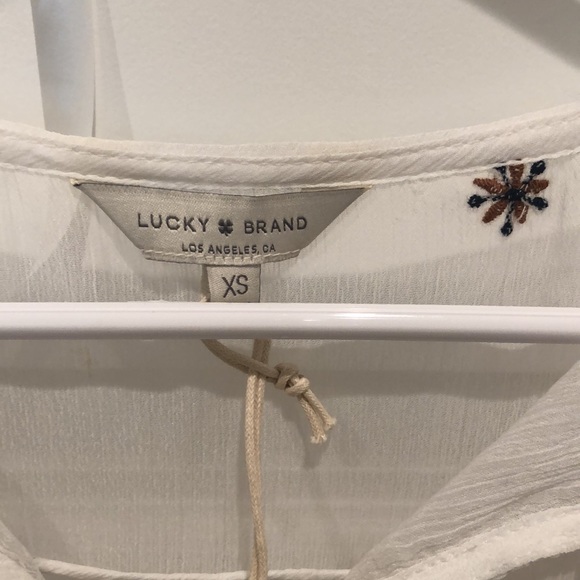 NWT Lucky Brand Peasant Tassle Top XS - Picture 6 of 14